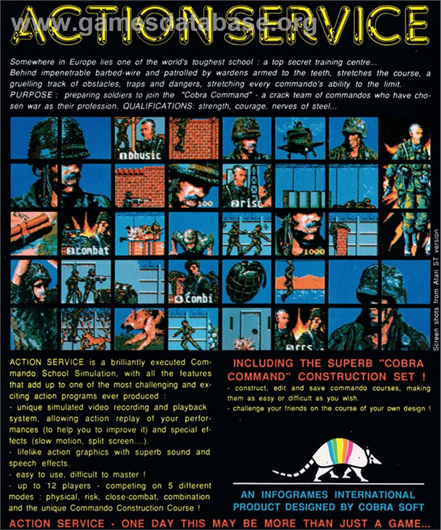 Action Service - Amstrad CPC - Artwork - Box Back